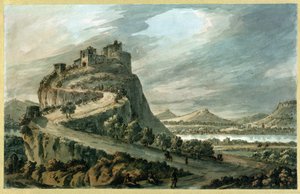 Paisaje rocoso con castillo